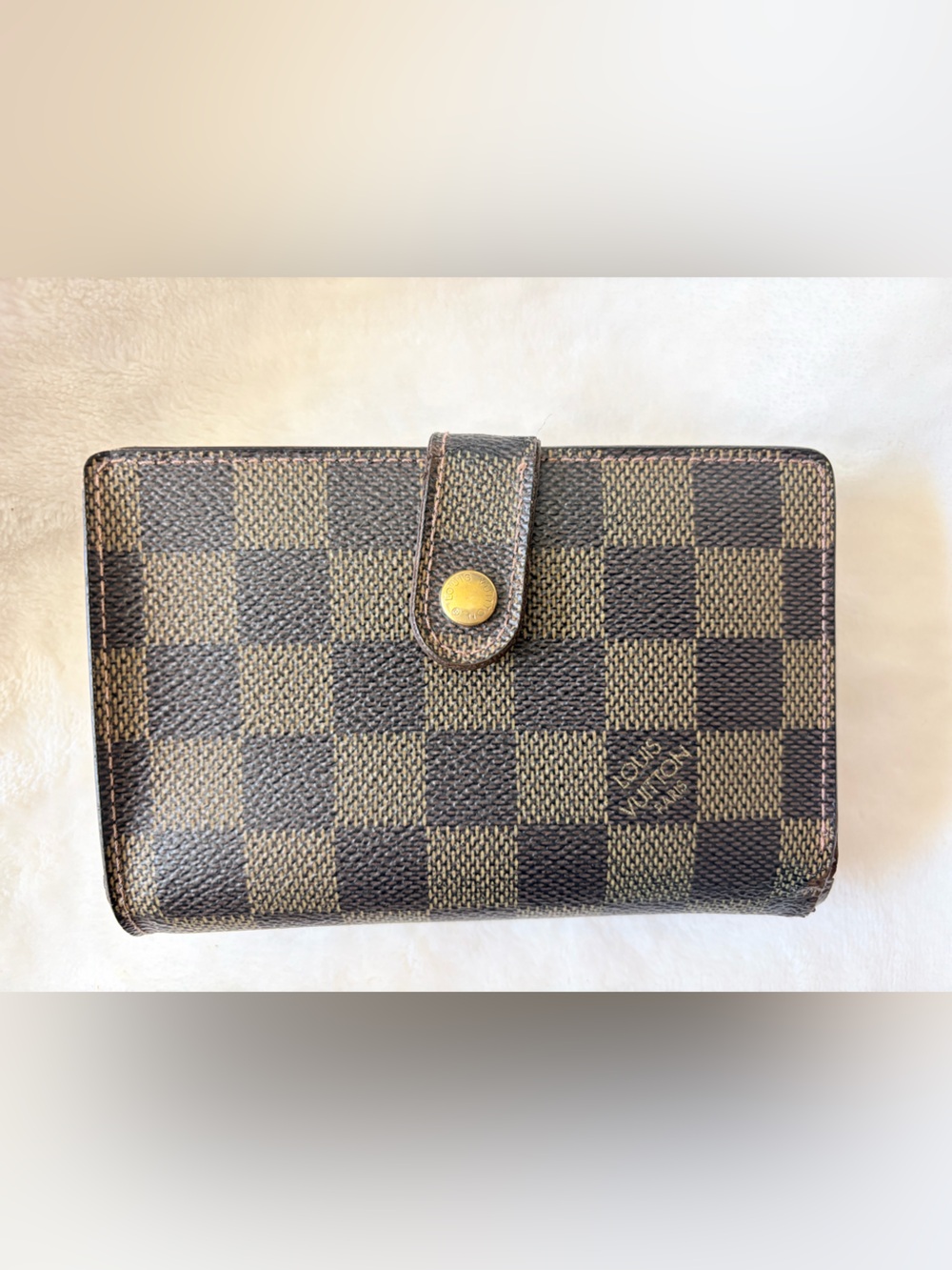 Louis Vuitton Damier Ebene Viennois Kisslock Wallet Vintage